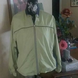 Size L blue and yellow windbreaker